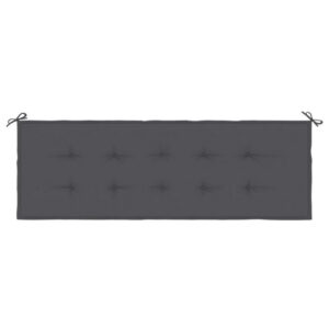 Claire Outdoor Cushion for Bench, 59 Inch Tufted Gray Oxford Fabric