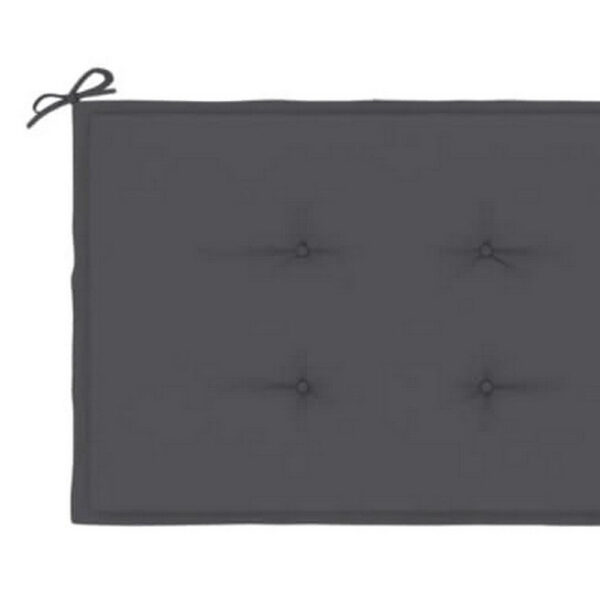 Claire Outdoor Cushion for Bench, 59 Inch Tufted Gray Oxford Fabric