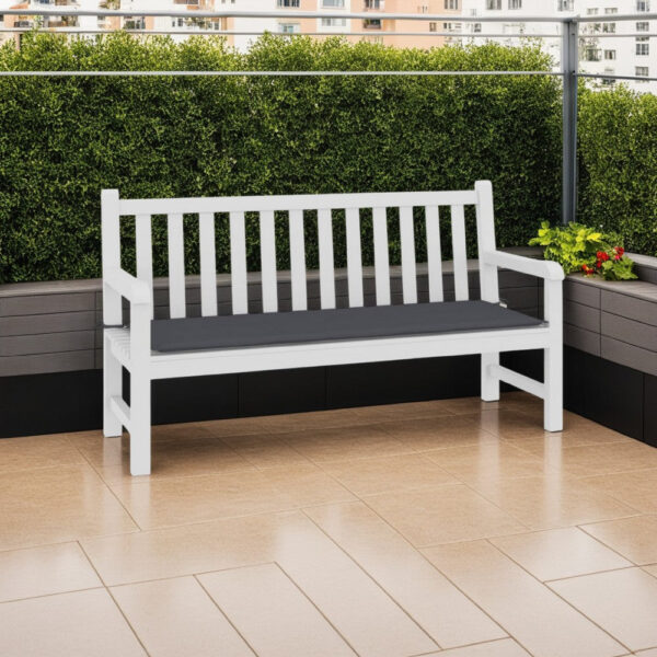 Claire Outdoor Cushion for Bench, 59 Inch Tufted Gray Oxford Fabric