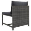 Tim Outdoor Modular Middle Sofa Chair, Sectional, Gray Cushions Rattan