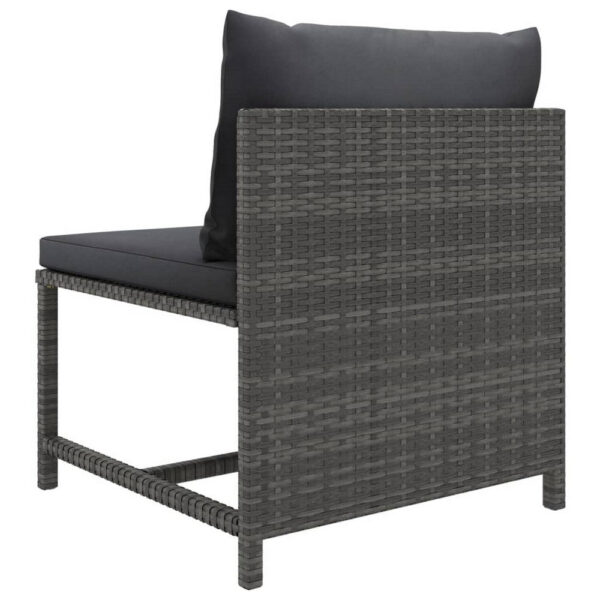 Tim Outdoor Modular Middle Sofa Chair, Sectional, Gray Cushions Rattan