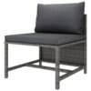 Tim Outdoor Modular Middle Sofa Chair, Sectional, Gray Cushions Rattan