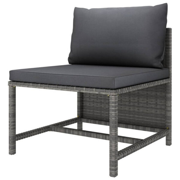 Tim Outdoor Modular Middle Sofa Chair, Sectional, Gray Cushions Rattan