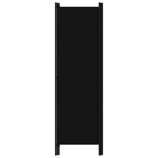 Dina 3 Panel Room Divider Screen, Black Fabric and Iron, 71 Inch