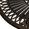 Outdoor Breakfast Table, Round 24 Inch w Umbrella Holder, Bronze Metal