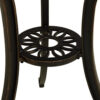 Outdoor Breakfast Table, Round 24 Inch w Umbrella Holder, Bronze Metal