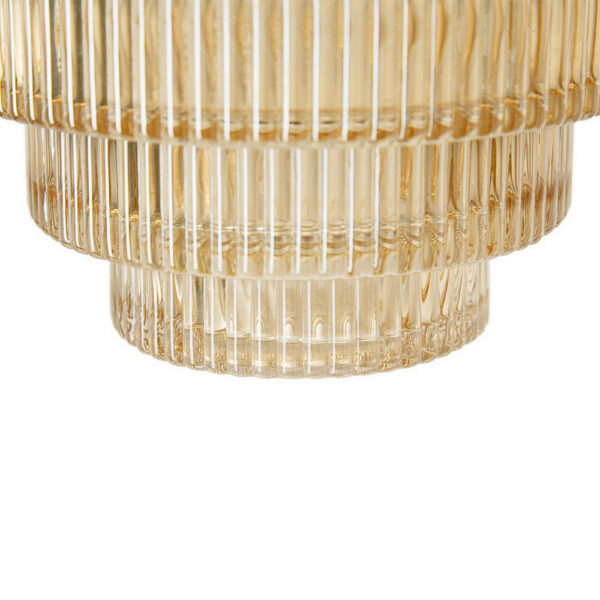 Rae Set of 2 Glass Vases, Geometric Round, Amber Yellow and Clear Finish