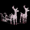 2pc Outdoor Christmas Reindeer with Sleigh, 160 Warm White LED Lights