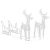 2pc Outdoor Christmas Reindeer with Sleigh, 160 Warm White LED Lights
