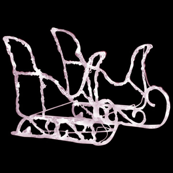 2pc Outdoor Christmas Reindeer with Sleigh, 160 Warm White LED Lights