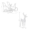 2pc Outdoor Christmas Reindeer with Sleigh, 160 Warm White LED Lights