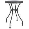 Outdoor Dining Breakfast Table, 28 Inch, Round Tabletop, Gray Metal