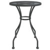Outdoor Dining Breakfast Table, 28 Inch, Round Tabletop, Gray Metal