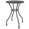 Outdoor Dining Breakfast Table, 28 Inch, Round Tabletop, Gray Metal