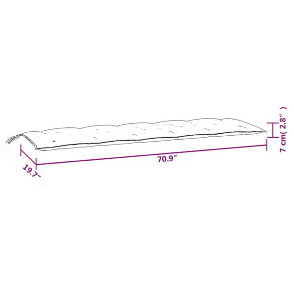 Outdoor Cushion for Bench Set of 2, Tufted Stitch Gray Oxford Fabric