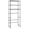 3 Tier Over the Washer Laundry Storage Rack, 67 Inch Tall Black Steel