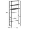 3 Tier Over the Washer Laundry Storage Rack, 67 Inch Tall Black Steel