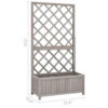 Simi Outdoor Garden Planter, Built In Trellis, 53 Inch Gray Solid Wood