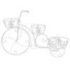 Outdoor Plant Stand, Tricycle Shape, Scrollwork, 30 Inch White Metal
