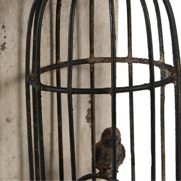 Ari Set of 2 Classic Bookends, Birdcage, Iron and Fir Wood, Black, Brown