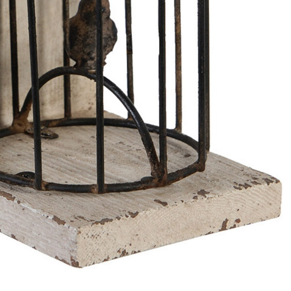 Ari Set of 2 Classic Bookends, Birdcage, Iron and Fir Wood, Black, Brown