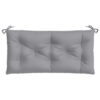 Claire Outdoor Cushion for Bench Set of 2, 39in Gray Tufted Oxford