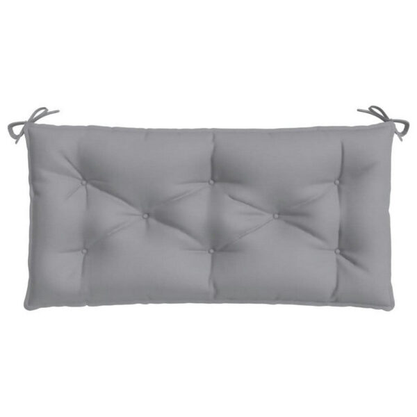 Claire Outdoor Cushion for Bench Set of 2, 39in Gray Tufted Oxford