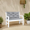 Claire Outdoor Cushion for Bench Set of 2, 39in Gray Tufted Oxford
