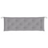Claire Outdoor Cushion for Bench w Tie Ropes, 59in Gray Tufted Oxford