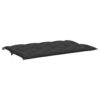 Claire Outdoor Cushion for Bench, 59 Inch, Black Tufted Oxford Fabric