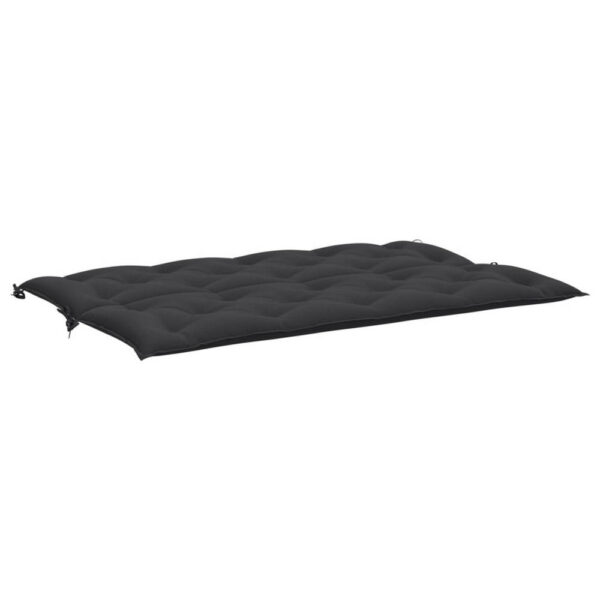 Claire Outdoor Cushion for Bench, 59 Inch, Black Tufted Oxford Fabric