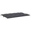 Claire Outdoor Cushion for Bench, 59 Inch, Dark Gray Tufted Oxford