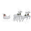 Outdoor 4 Reindeer n Sleigh Christmas Decoration, 100 LEDs, Cool White