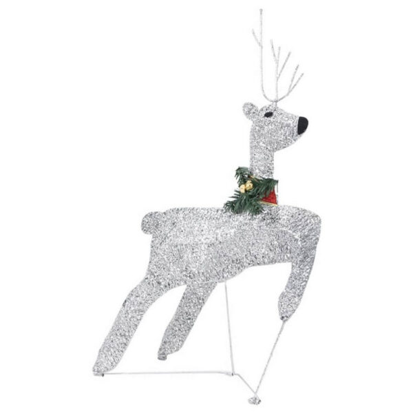Outdoor 4 Reindeer n Sleigh Christmas Decoration, 100 LEDs, Cool White