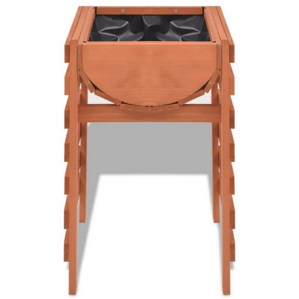 Outdoor Planter with Standing Slatted Design, Natural Brown Fir Wood