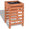 Outdoor Planter with Standing Slatted Design, Natural Brown Fir Wood