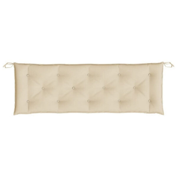 Claire Cushion for Bench with Tie Ropes, Beige Tufted Oxford Fabric