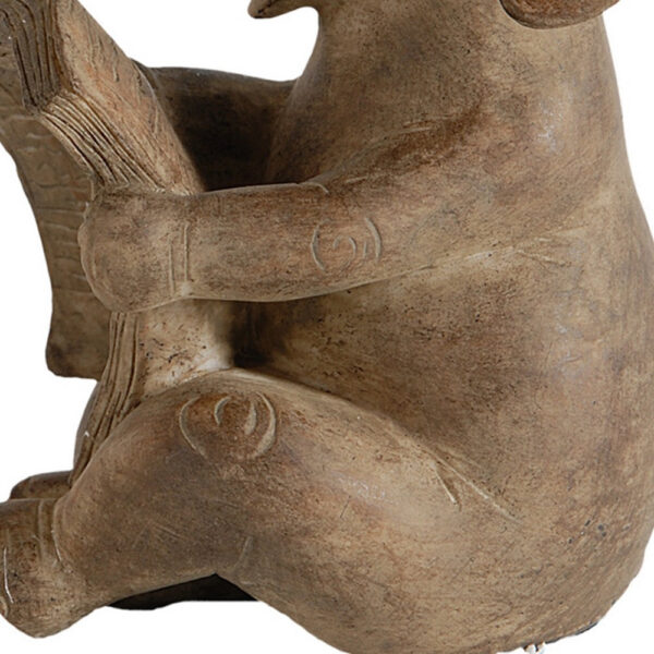 Ari Set of 2 Bookends, Reading Elephant Statuettes, Classic, Brown Resin