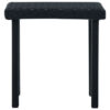 Outdoor Side End Tea Table, 16 Inch Steel, Square Black Poly Rattan