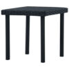 Outdoor Side End Tea Table, 16 Inch Steel, Square Black Poly Rattan