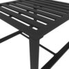 Outdoor Coffee Table with 24 Inch Slatted Top, Dark Gray Aluminum