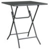Zofi Outdoor Dining Breakfast Bistro Table, Foldable Mesh Top, Gray