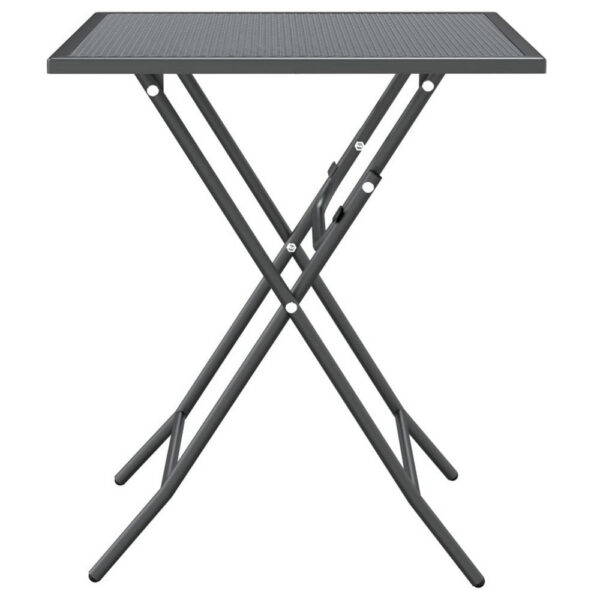 Zofi Outdoor Dining Breakfast Bistro Table, Foldable Mesh Top, Gray