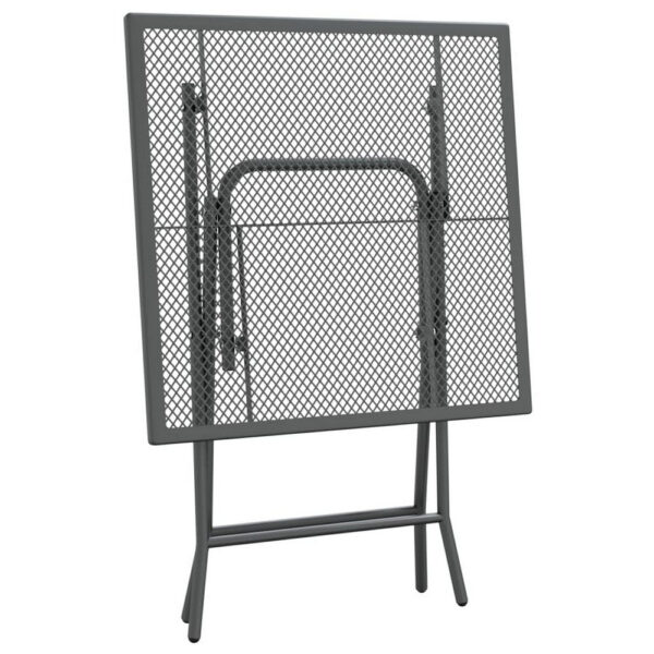 Zofi Outdoor Dining Breakfast Bistro Table, Foldable Mesh Top, Gray