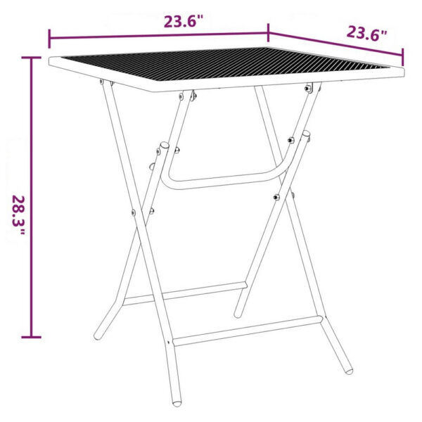 Zofi Outdoor Dining Breakfast Bistro Table, Foldable Mesh Top, Gray