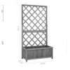 Madie Outdoor Garden Planter, Trellis Design, 53 Inch Black Fir Wood