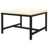 Reno Outdoor Sectional Footrest Ottoman, Black Rattan, Ivory Polyester