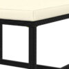 Reno Outdoor Sectional Footrest Ottoman, Black Rattan, Ivory Polyester