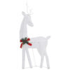 Outdoor 3 Reindeer Christmas Decoration, 90 Cool White LEDs, Steel