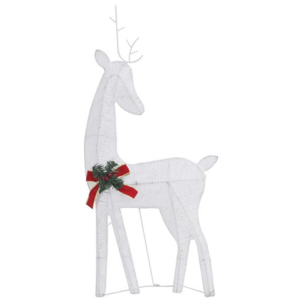 Outdoor 3 Reindeer Christmas Decoration, 90 Cool White LEDs, Steel